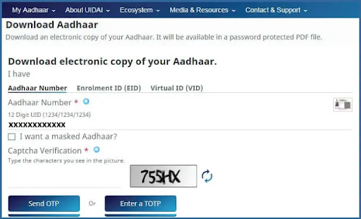 E-Aadhaar UIDAI